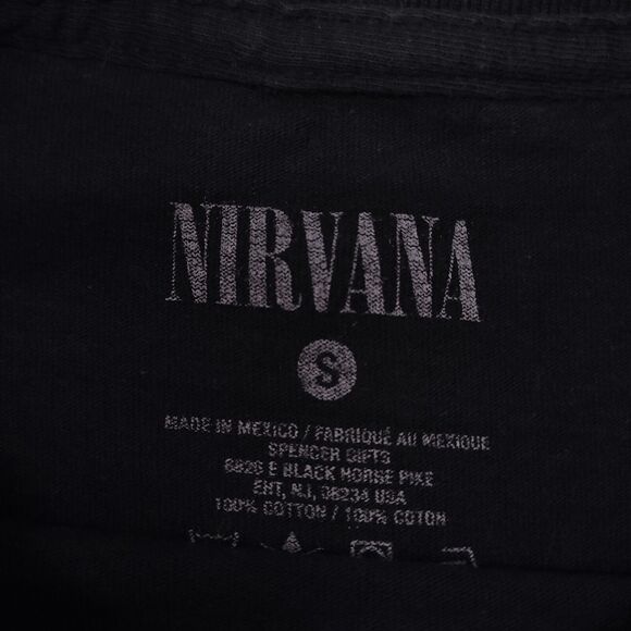 Nirvana Casual Pullover Graphic T-Shirt Adult Mens Size Small S Black - Picture 3 of 11